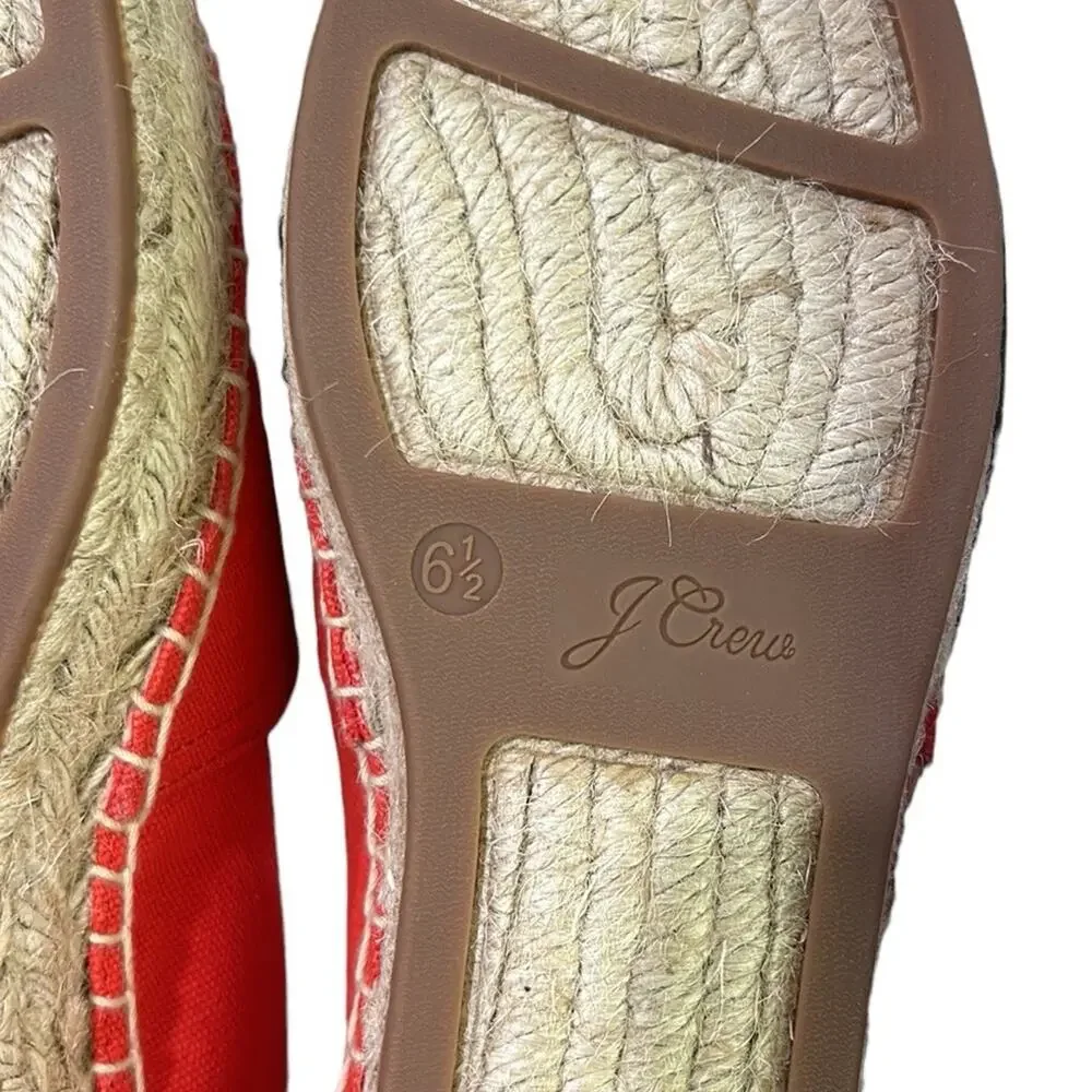 J.Crew thicker braid canvas classic espadrille vivid flame women’s size 6.5